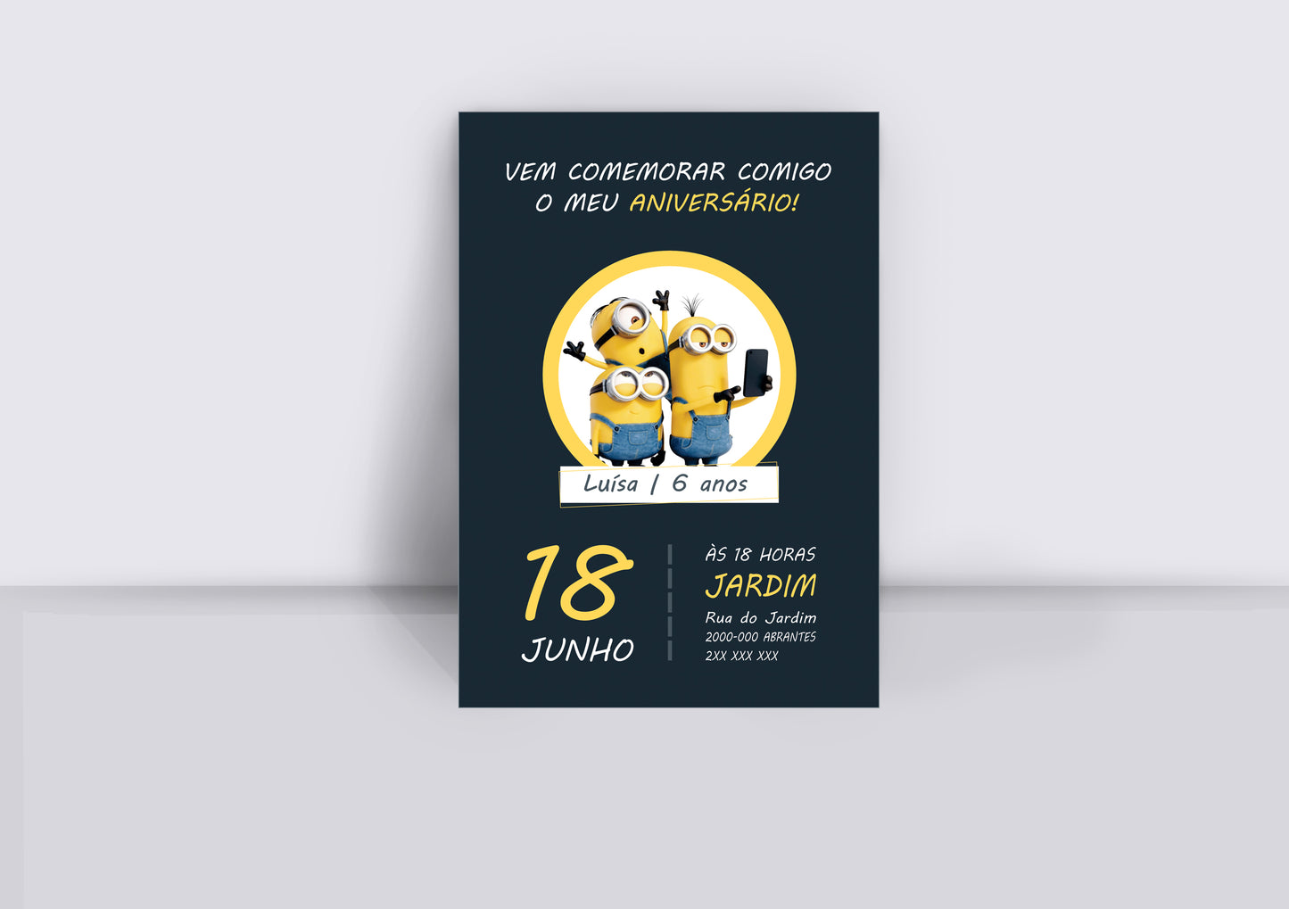 Convites de Aniversário Minions