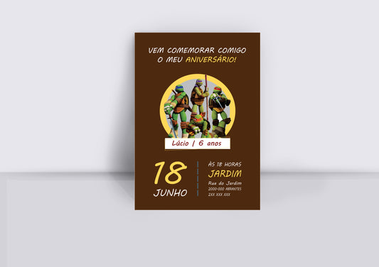 Convite Tartarugas Ninja