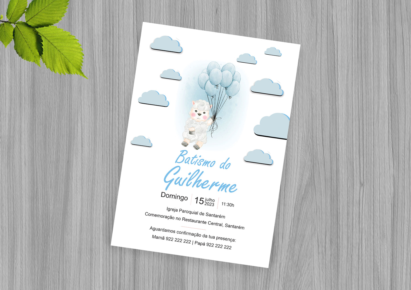 Convite Batismo Menino